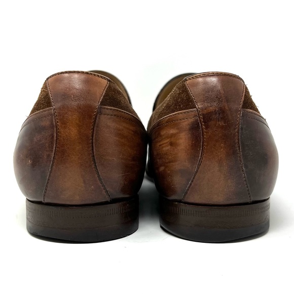 AUTHENTIC! Gucci Brown Leather Suede Slip On Loafers Size 8.5 - Picture 4 of 12